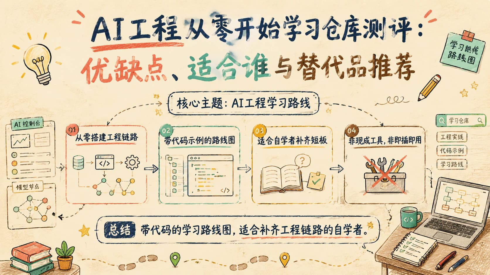 AI工程从零开始学习仓库测评：优缺点、适合谁与替代品推荐