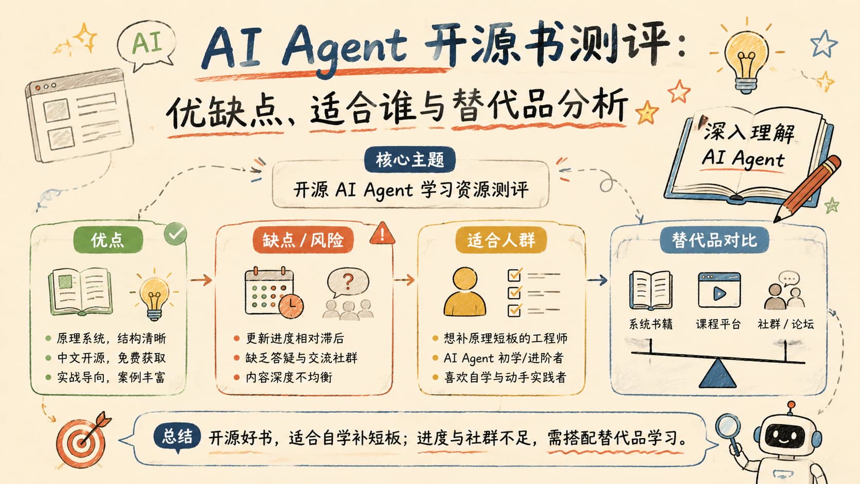 AI Agent 开源书测评：优缺点、适合谁与替代品分析