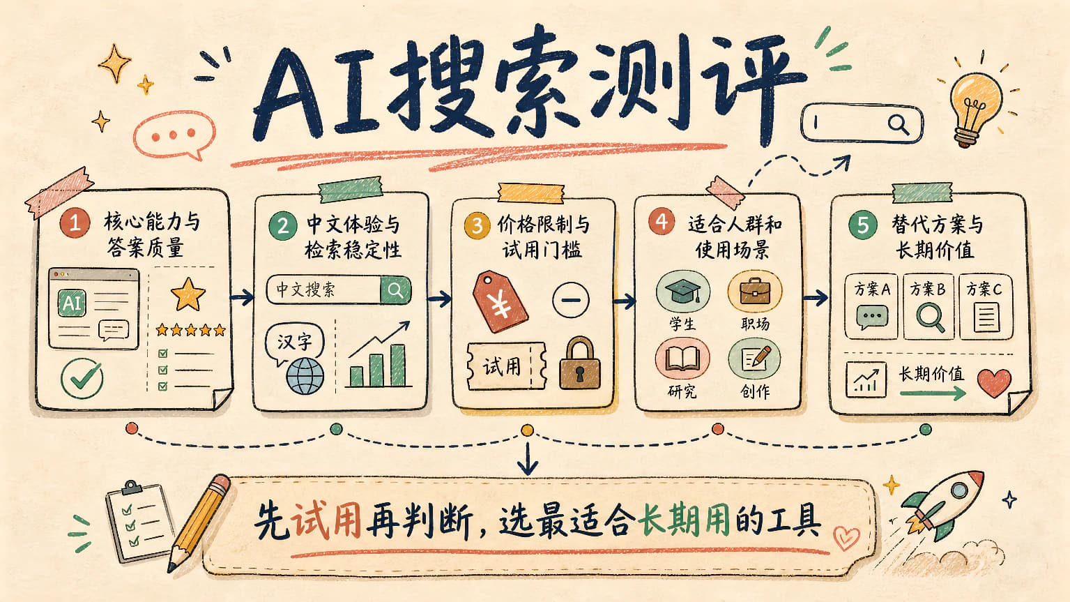AI 搜索工具测评：Perplexity、Kimi、秘塔搜索优缺点和替代方案