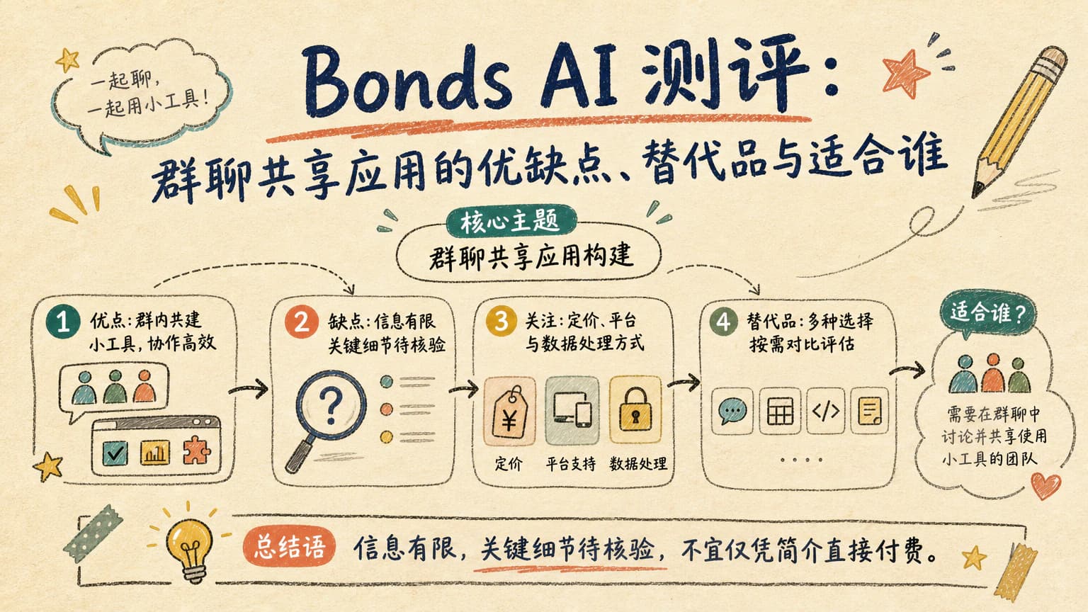 Bonds AI 测评：群聊共享应用的优缺点、替代品与适合谁