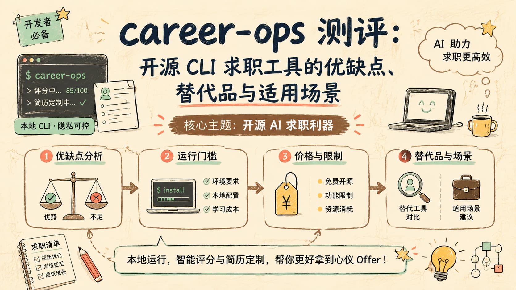 career-ops 测评：开源 CLI 求职工具的优缺点、替代品与适用场景