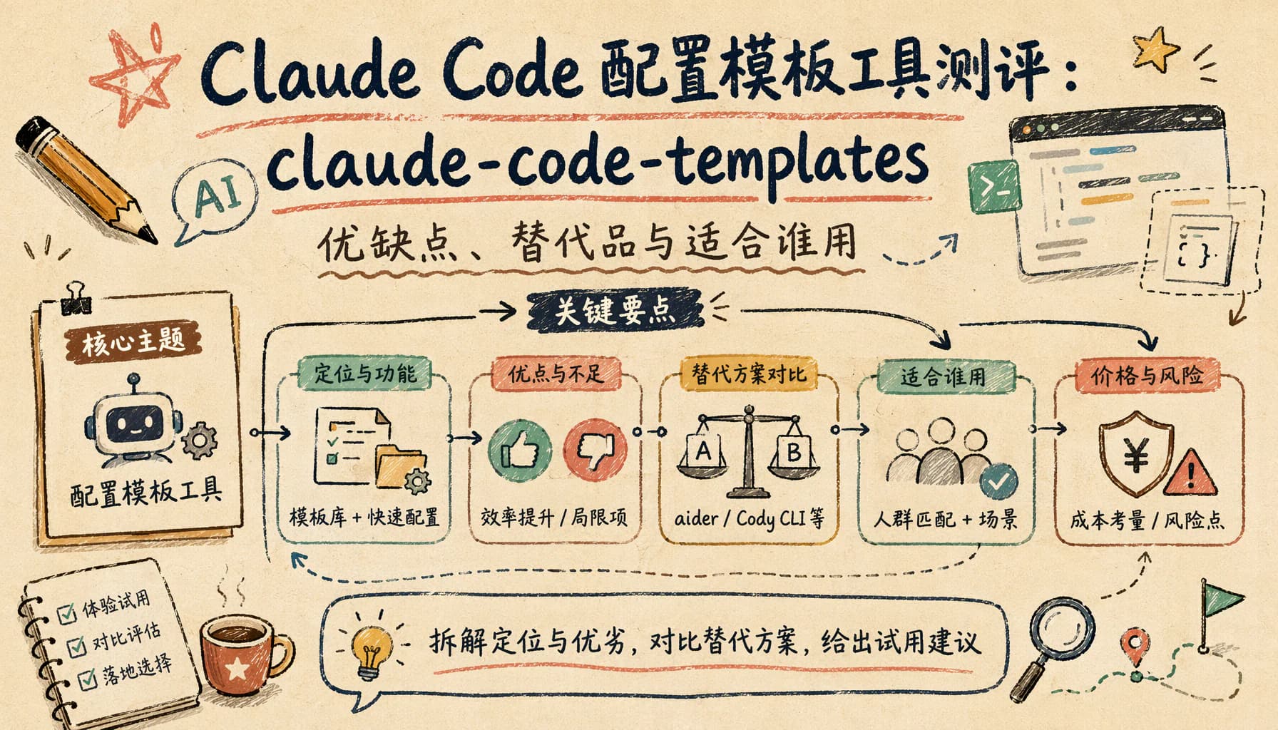 Claude Code 配置模板工具测评：claude-code-templates 优缺点、替代品与适合谁用