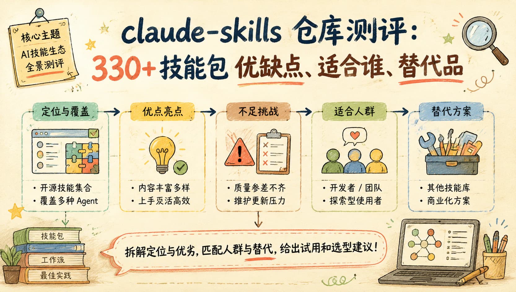claude-skills 仓库测评：330+ 技能包优缺点、适合谁、替代品