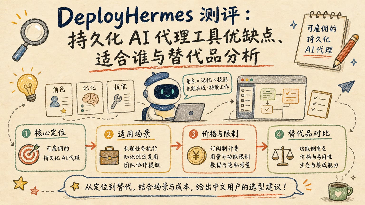 DeployHermes 测评：持久化 AI 代理工具优缺点、适合谁与替代品分析
