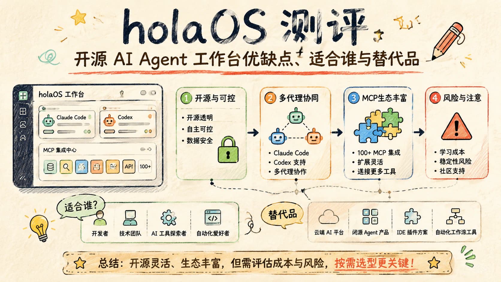holaOS 测评：开源 AI Agent 工作台优缺点、适合谁与替代品