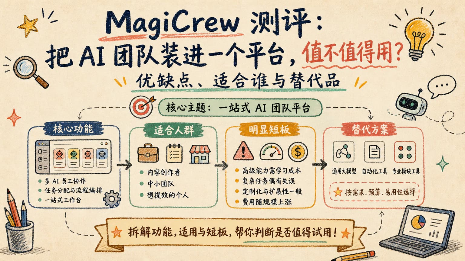 MagiCrew 测评：把 AI 团队装进一个平台，值不值得用？优缺点、适合谁与替代品