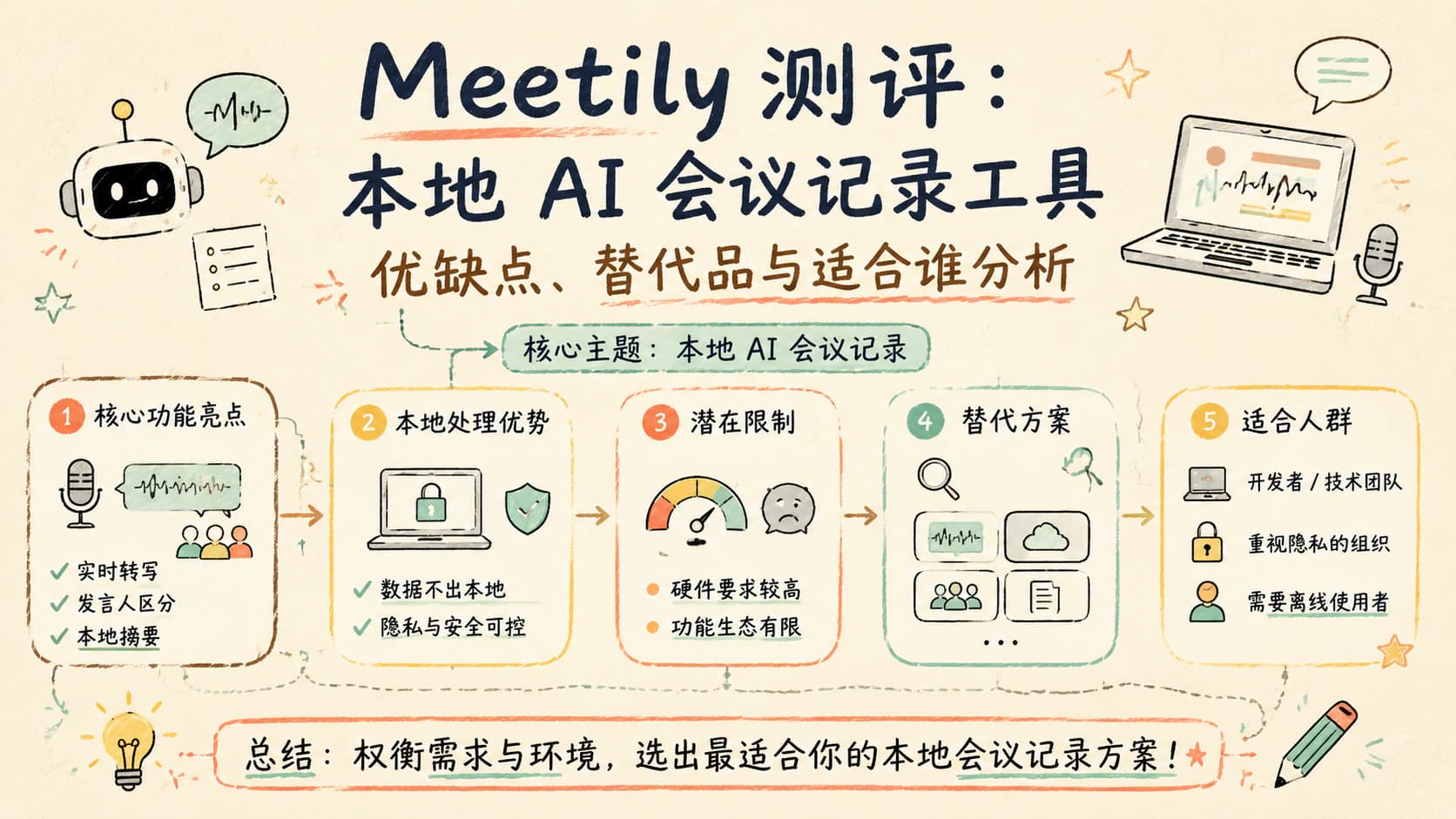 Meetily 测评：本地 AI 会议记录工具优缺点、替代品与适合谁分析