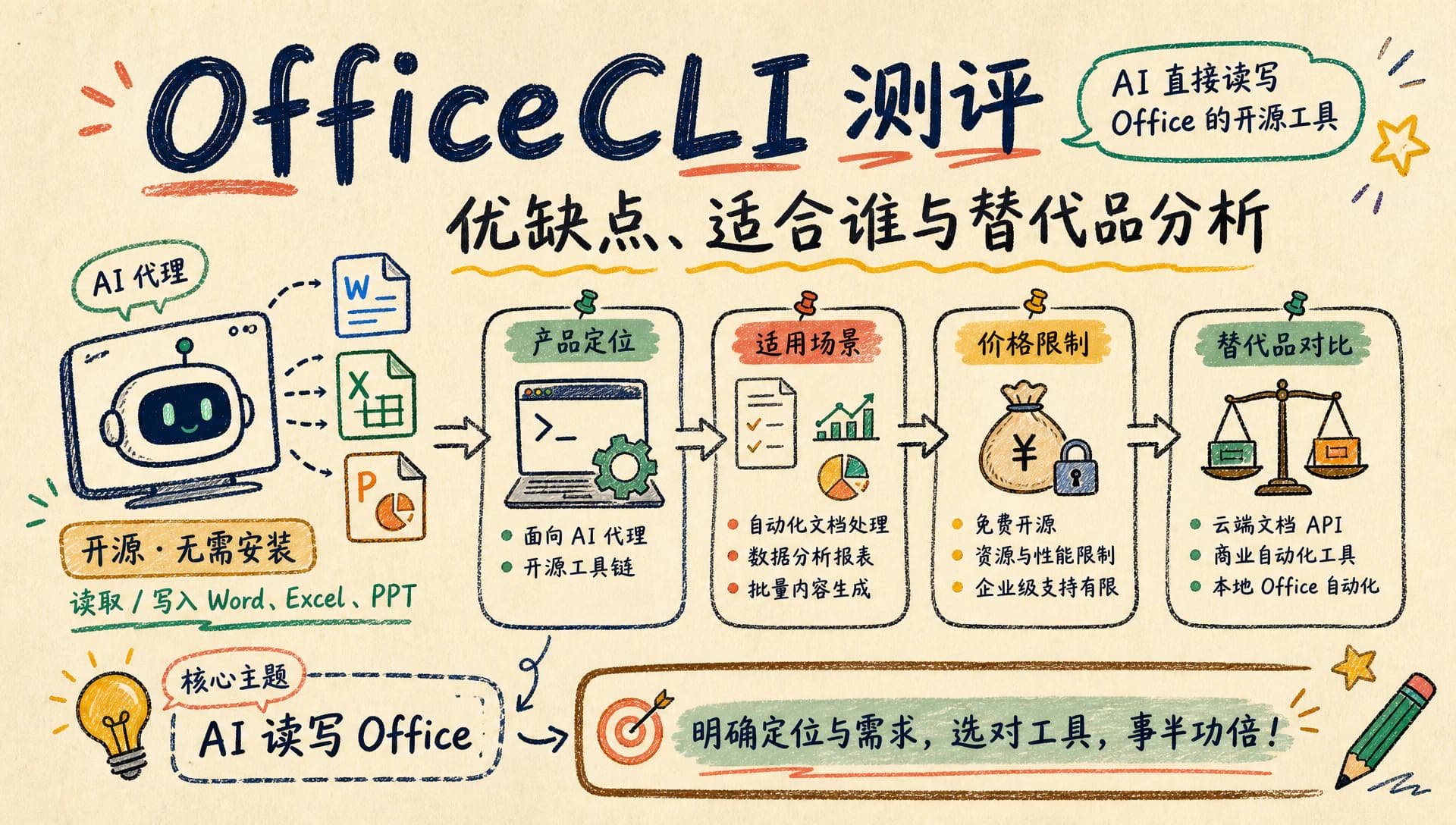 OfficeCLI 测评：AI 直接读写 Office 的开源工具，优缺点、适合谁与替代品分析
