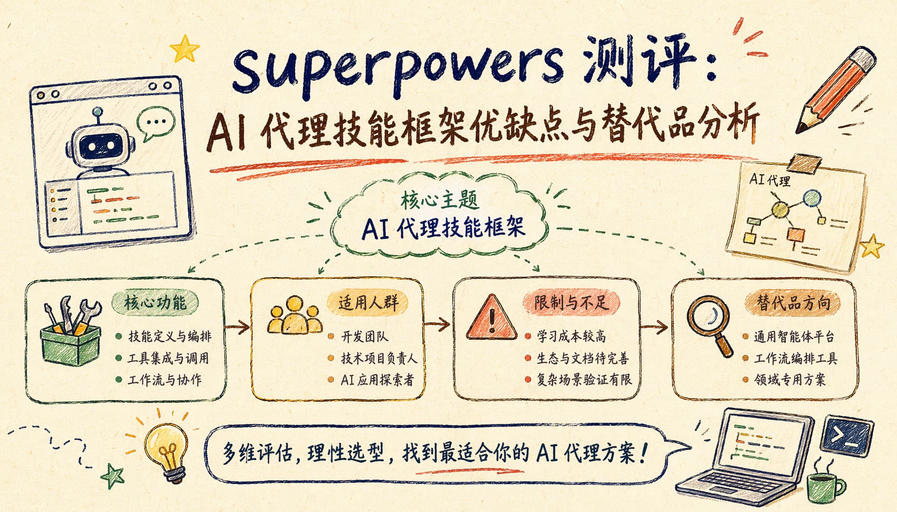 superpowers 测评：AI 代理技能框架优缺点与替代品分析