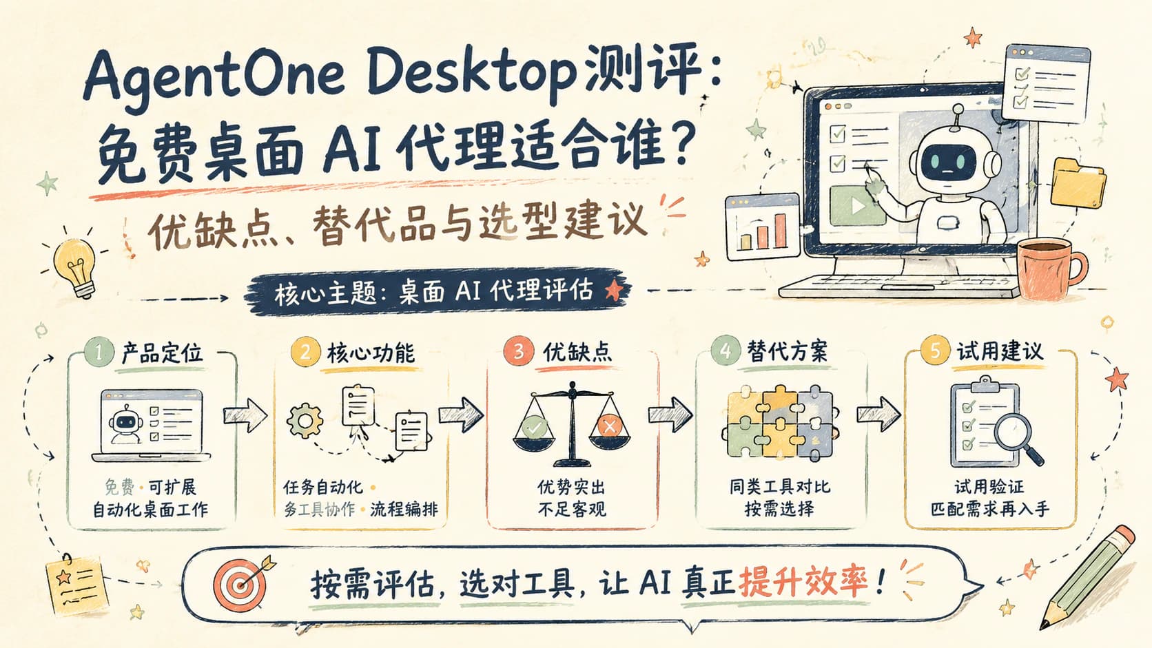 AgentOne Desktop 测评:免费桌面 AI 代理适合谁?优缺点、替代品与选型建议