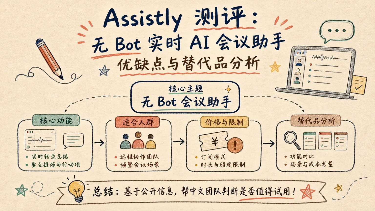Assistly 测评:无 Bot 实时 AI 会议助手优缺点与替代品分析