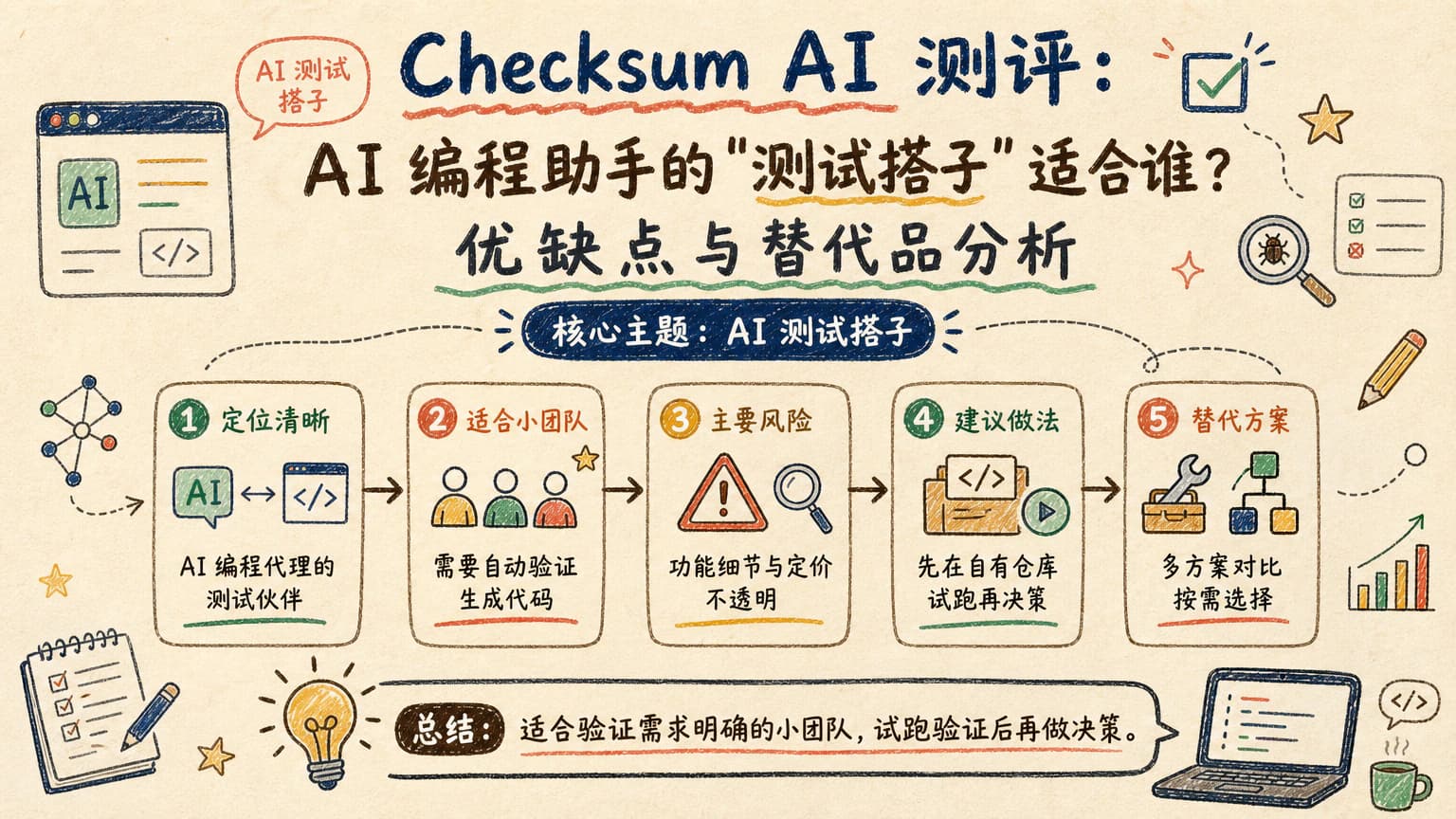Checksum AI 测评:AI 编程助手的"测试搭子"适合谁?优缺点与替代品分析