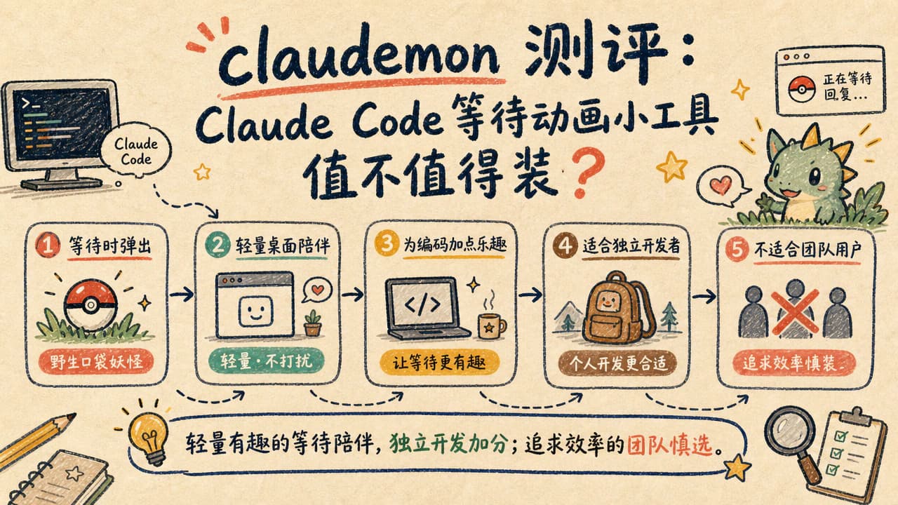 claudemon 测评:Claude Code 等待动画小工具值不值得装?
