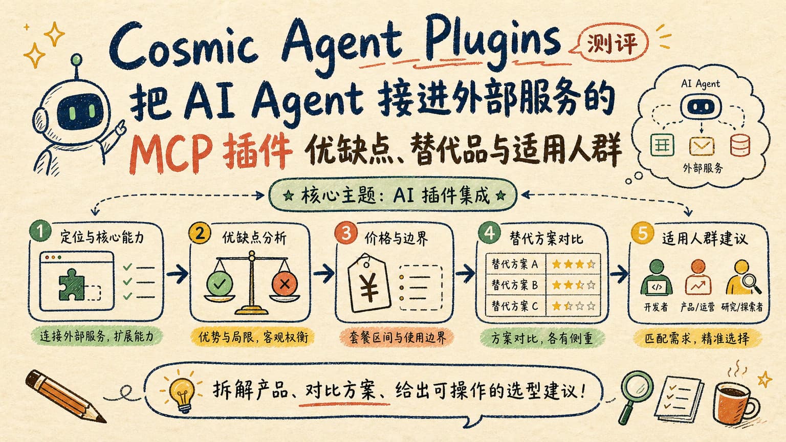 Cosmic Agent Plugins 测评:把 AI Agent 接进外部服务的 MCP 插件优缺点、替代品与适用人群