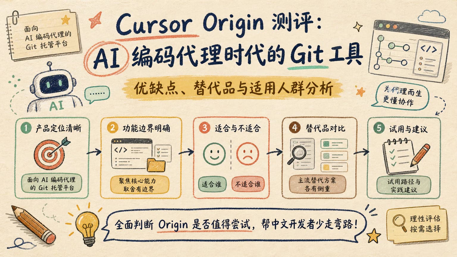 Cursor Origin 测评:AI 编码代理时代的 Git 工具,优缺点、替代品与适用人群分析