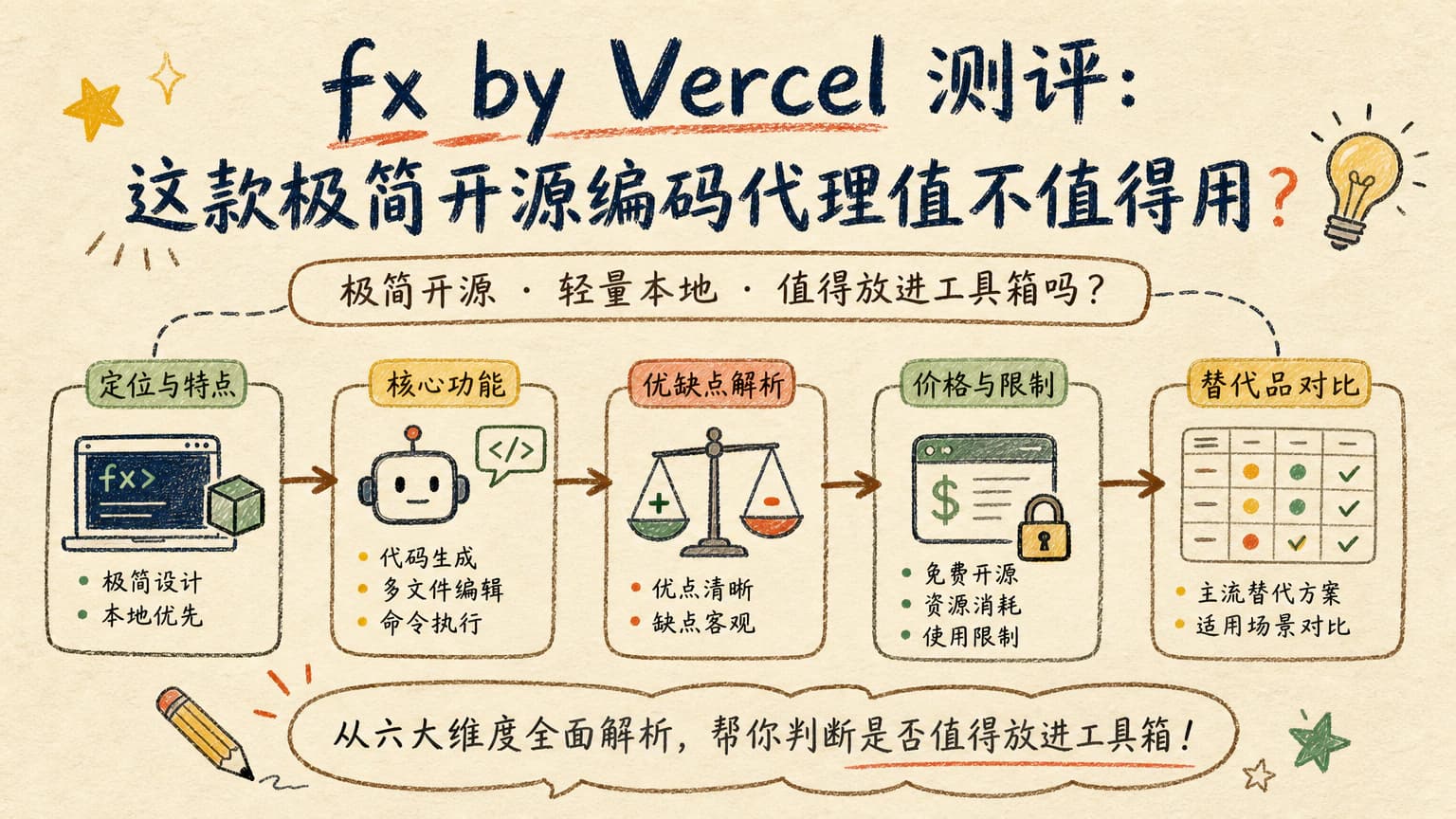 fx by Vercel 测评:这款极简开源编码代理值不值得用?优缺点、替代品与适用人群解析