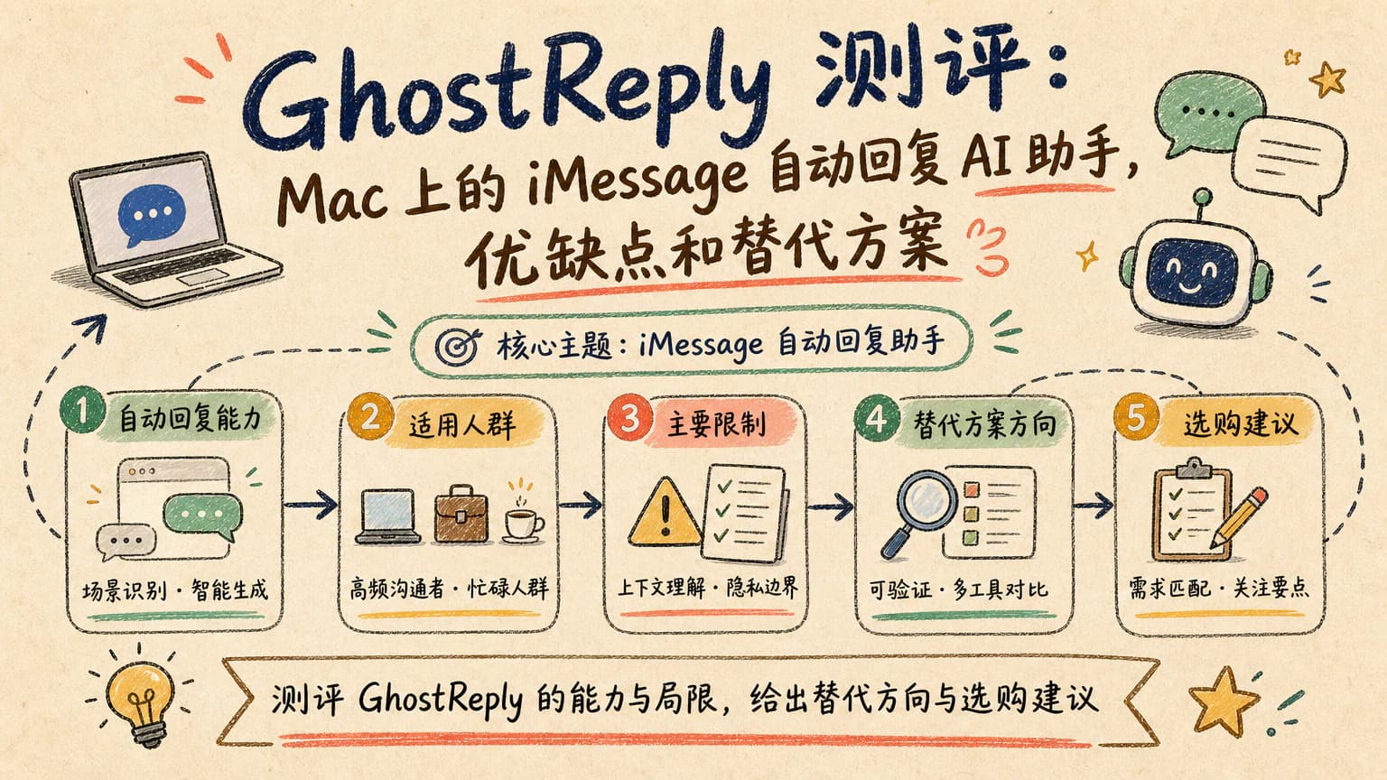 GhostReply 测评:Mac 上的 iMessage 自动回复 AI 助手,优缺点和替代方案