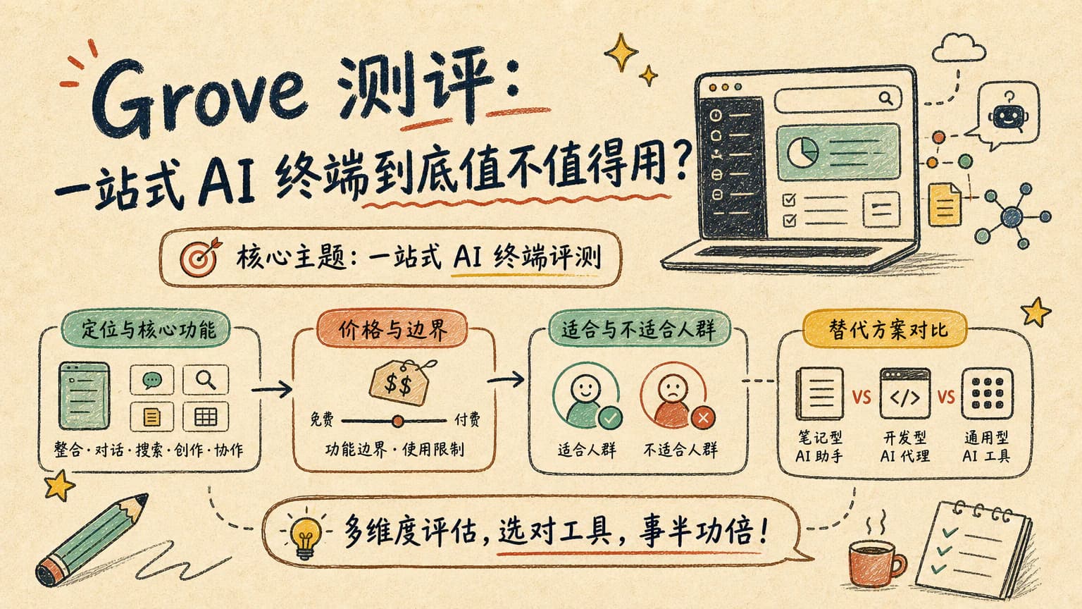Grove 测评:一站式 AI 终端到底值不值得用?优缺点、替代品与适合人群