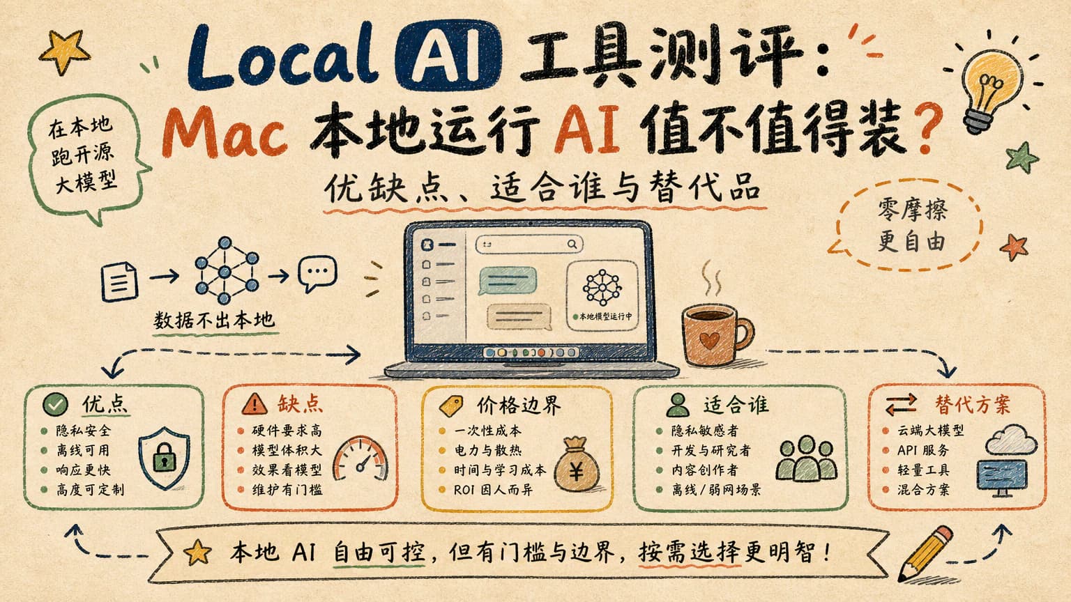 Local AI 工具测评:Mac 本地运行 AI 值不值得装?优缺点、适合谁与替代品