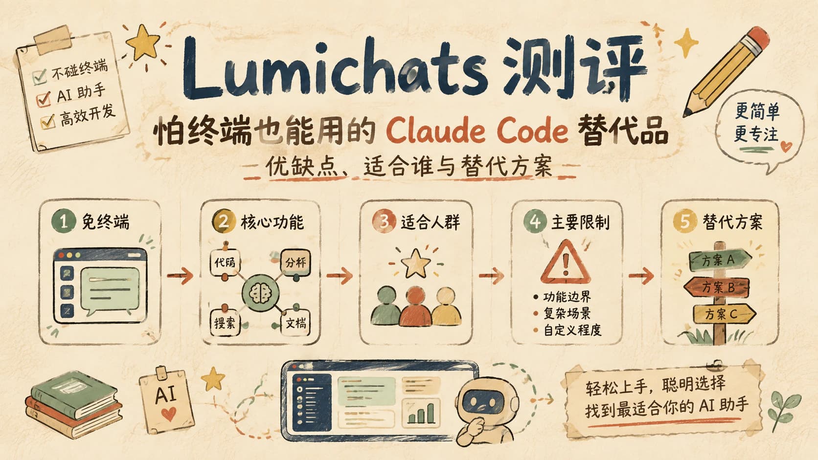 Lumichats 测评:怕终端也能用的 Claude Code 替代品,优缺点、适合谁与替代方案