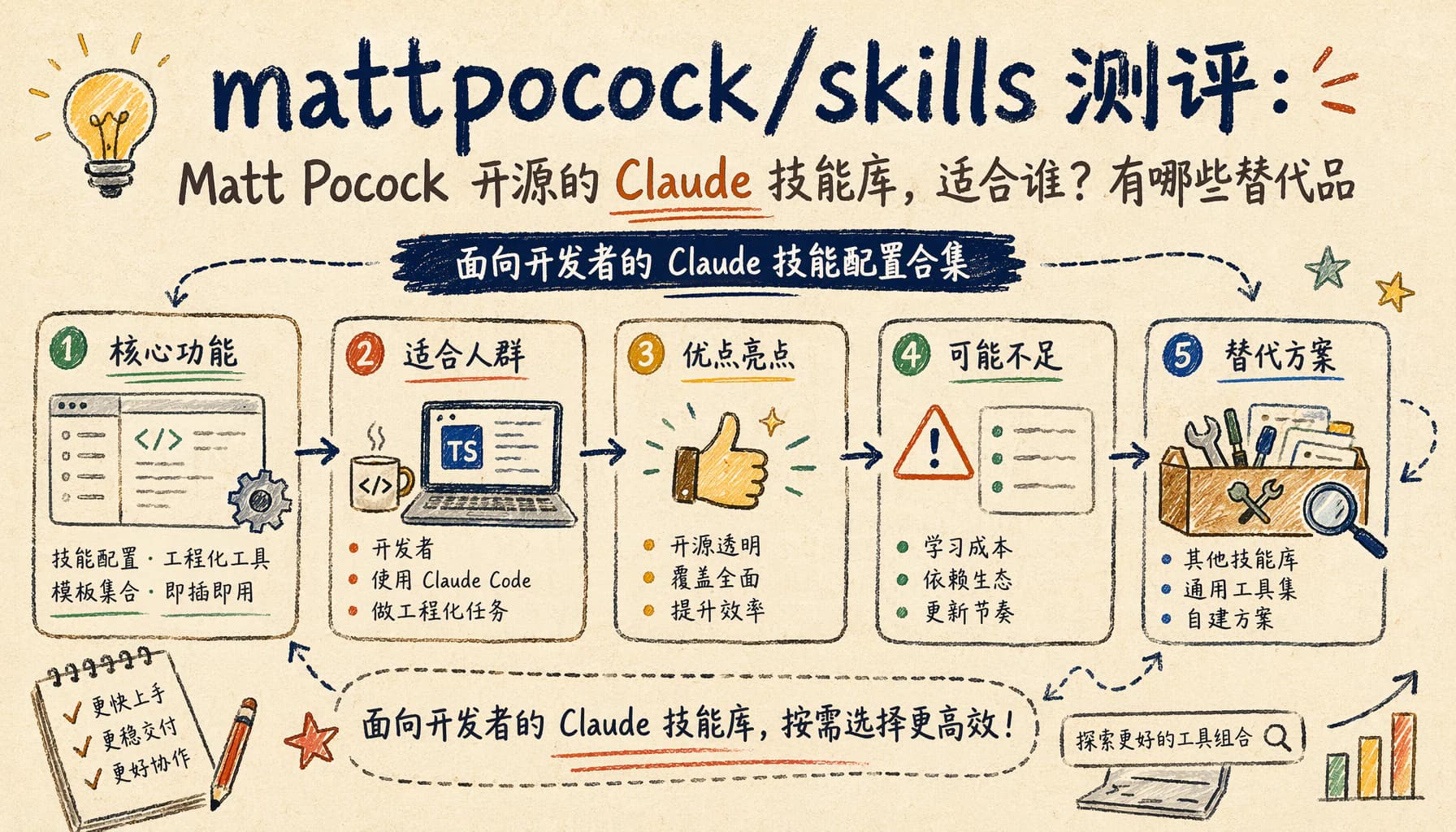 mattpocock/skills 测评:Matt Pocock 开源的 Claude 技能库,适合谁?有哪些替代品