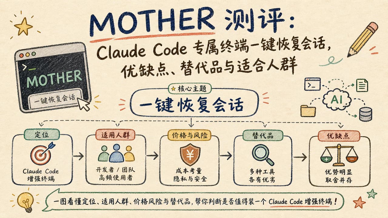 MOTHER 测评:Claude Code 专属终端一键恢复会话,优缺点、替代品与适合人群
