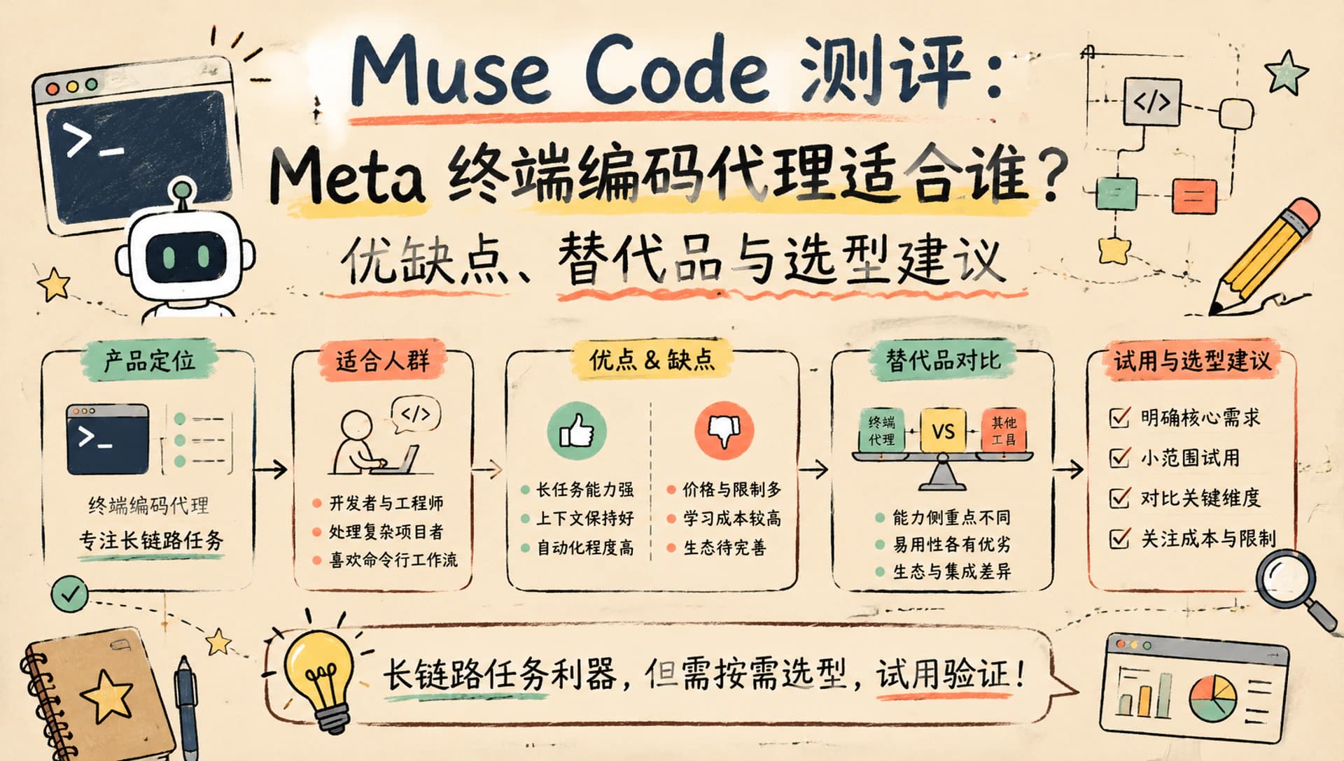 Muse Code 测评:Meta 终端编码代理适合谁?优缺点、替代品与选型建议