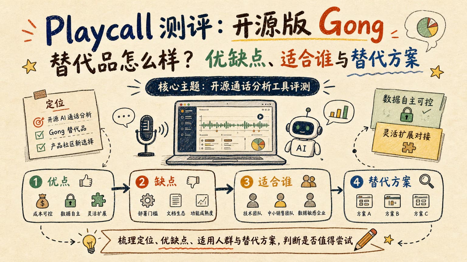 Playcall 测评:开源版 Gong 替代品怎么样?优缺点、适合谁与替代方案