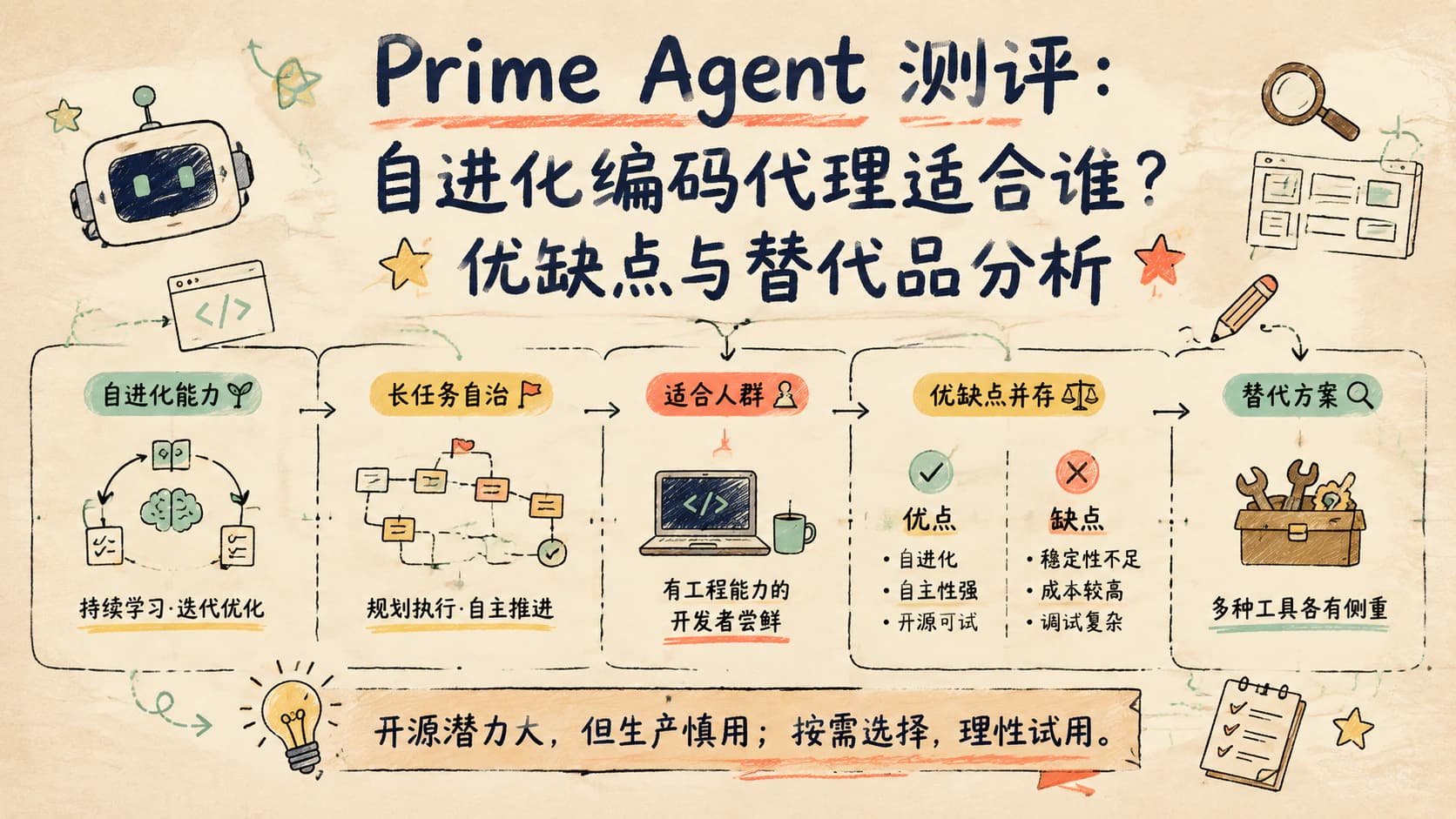 Prime Agent 测评:自进化编码代理适合谁?优缺点与替代品分析
