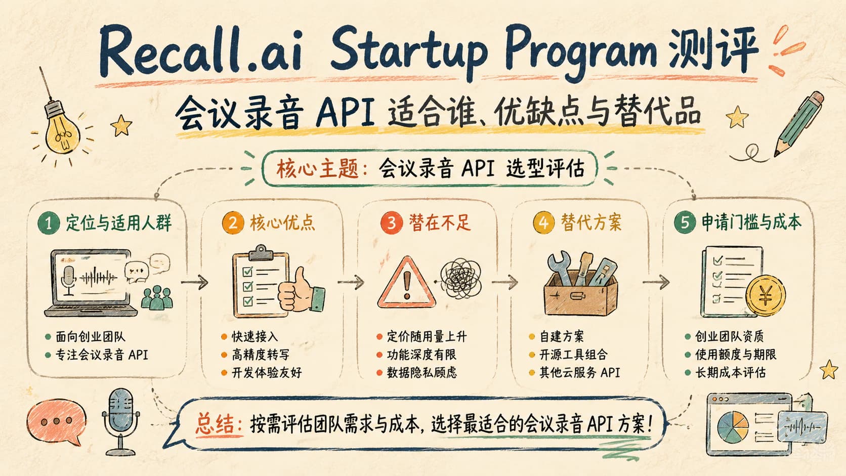 Recall.ai Startup Program 测评:会议录音 API 适合谁、优缺点与替代品