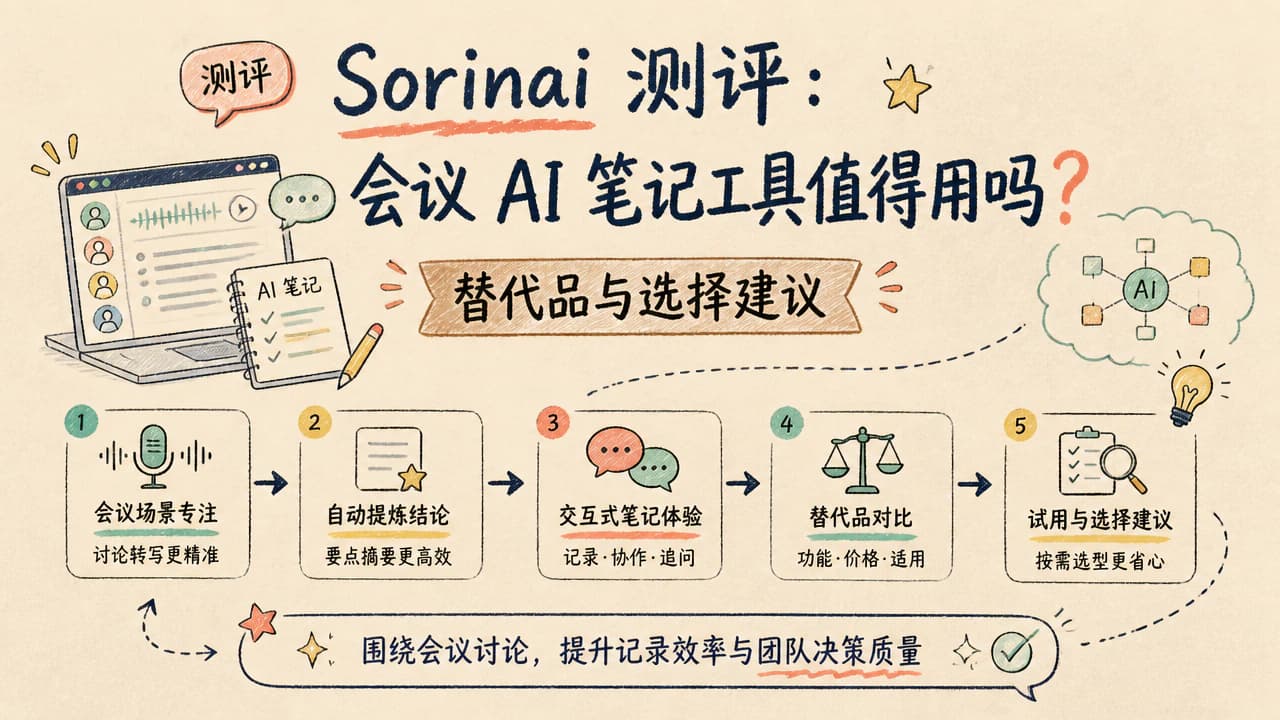 Sorinai 测评:会议 AI 笔记工具值得用吗?替代品与选择建议