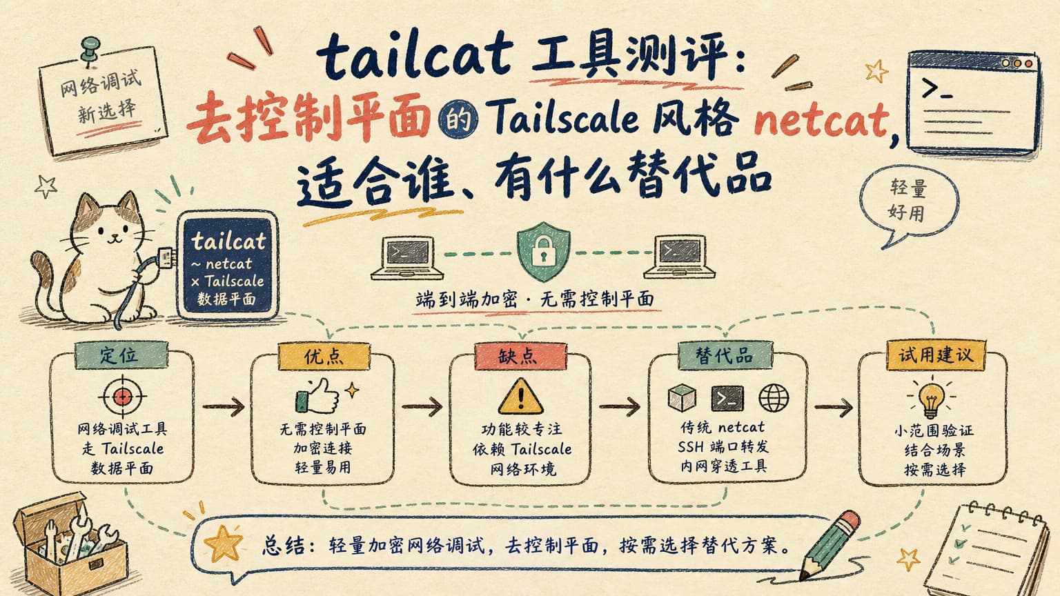 tailcat 工具测评:去控制平面的 Tailscale 风格 netcat,适合谁、有什么替代品