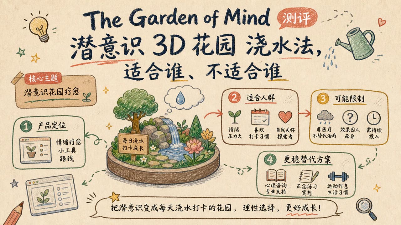 The Garden of Mind 测评:潜意识 3D 花园浇水法,适合谁、不适合谁