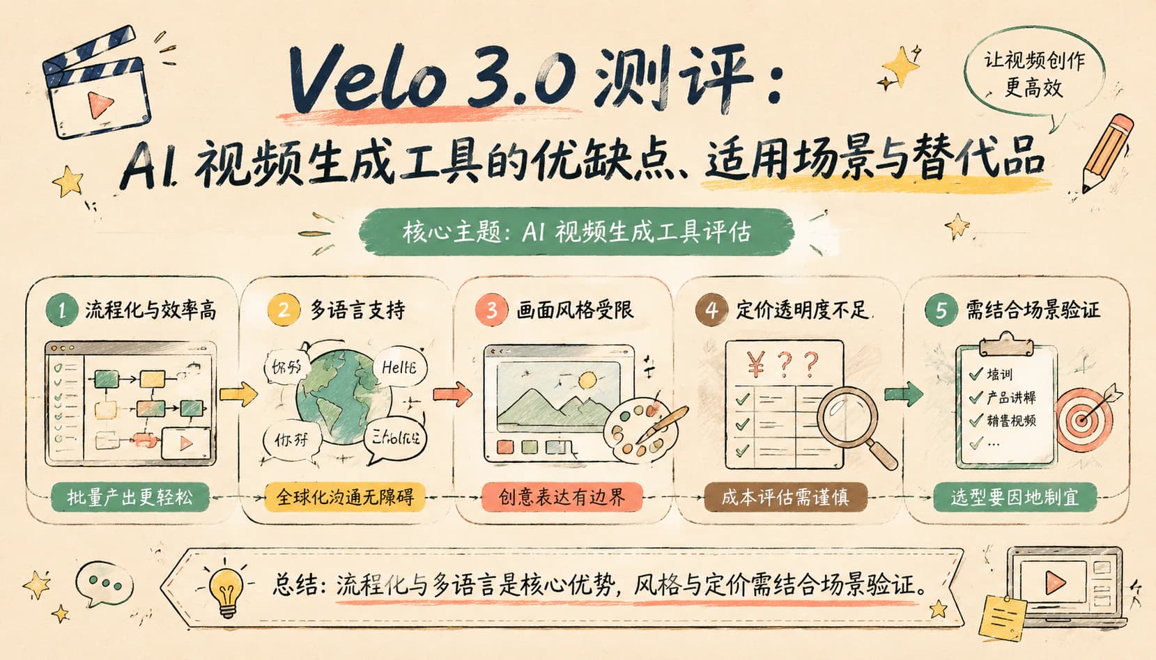 Velo 3.0 测评:AI 视频生成工具的优缺点、适用场景与替代品