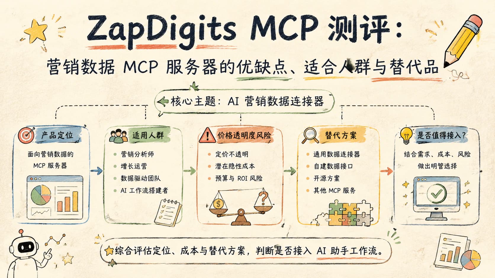 ZapDigits MCP 测评:营销数据 MCP 服务器的优缺点、适合人群与替代品